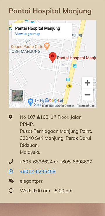 Contact Page user interface
