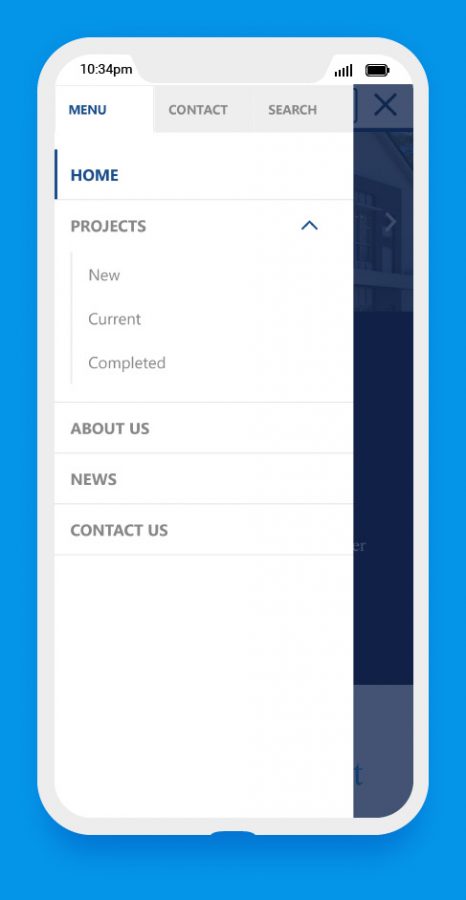 mobile navigation user interface