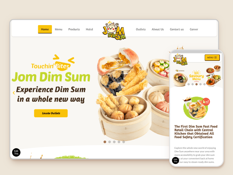 Jom Dim Sum Website Design